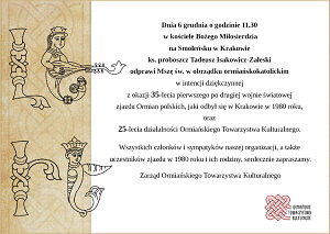 Zaproszenie na Mszę św.